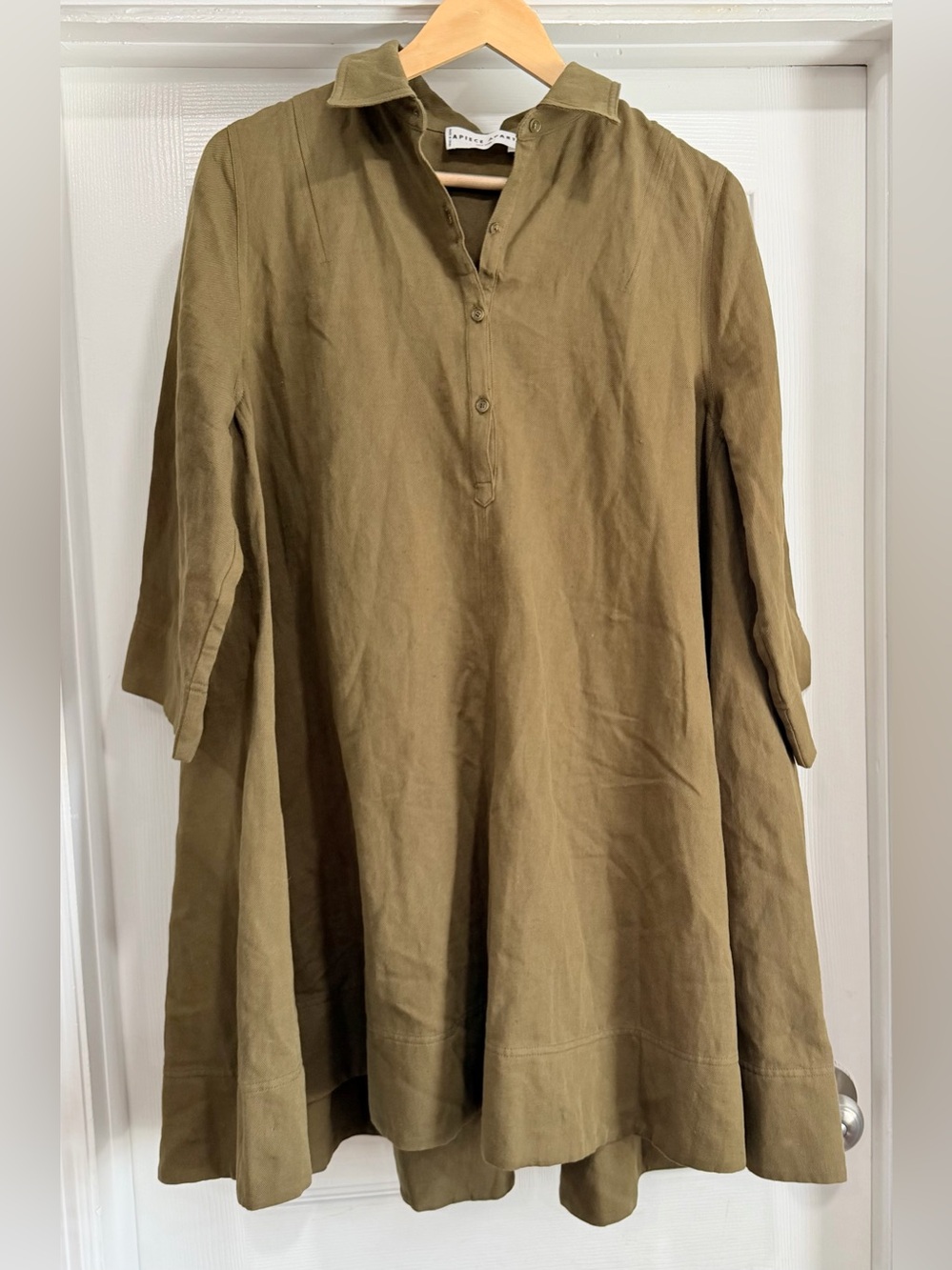Apiece Apart Button-Front Tunic in Khaki